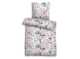 Obliečky motív kvety, bavlnený satén
