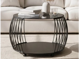 Okrúhly konferenčný stolík Shanghai, čierny/sivý