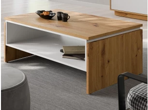 Obdĺžny konferenčný stolík Foggia, dub artisan/biela