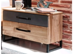 Set nočných stolíkov (2 ks) Detroit, doskový dub/antracitová oceľ