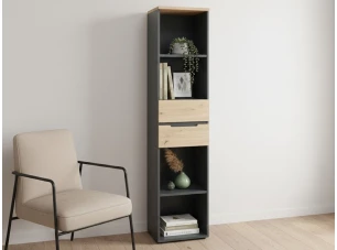 Regál so zásuvkami Memphis, 45 cm, dub artisan/grafit