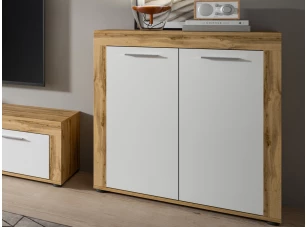 Komoda 2dverová Jana, 80 cm, dub wotan/biela