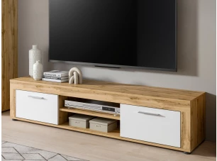 TV skrinka Jana, 160 cm, dub wotan/biela