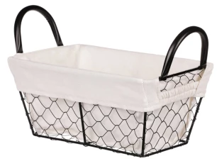 Úložný košík Belle 26x12 cm, kov/látka