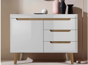 Komoda so šuplíkmi Nordi, dub riviera/biely lesk