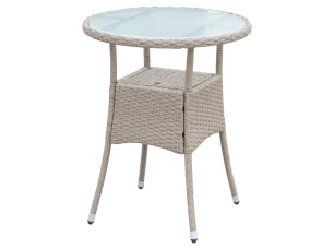 Okrúhly záhradný stolík Alford, 60 cm, béžový