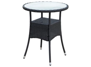 Okrúhly záhradný stolík Alford, 60 cm, čierny