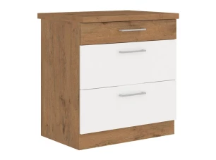 Dolná kuchynská skrinka Vigo, dub lancelot / biely lesk, šírka 80 cm