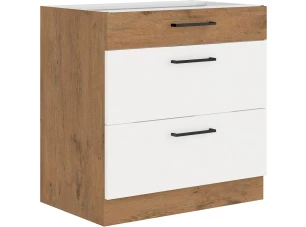 Dolná kuchynská skrinka Vigo, dub lancelot / biely lesk, šírka 80 cm