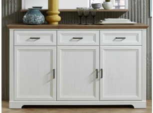 Komoda so zásuvkami Jasmin, bielená pínia/dub