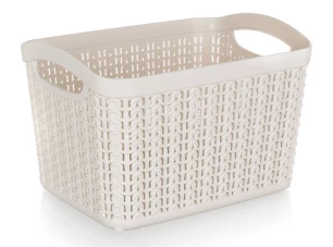 Úložný košík 3,3 l, krémový, ratanový vzhľad