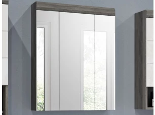 Kúpeľňová skrinka so zrkadlom Scout, šedý dub