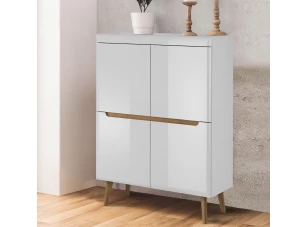 Úložná skrinka Nordi, dub riviéra/biely lesk