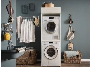 Skriňa na práčku a sušičku Mr. Sauber, biela