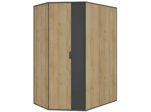 Rohová šatníková skriňa Nano, dub/grafit