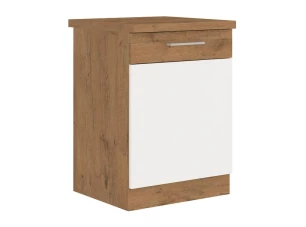 Dolná kuchynská skrinka Vigo, dub lancelot / biely lesk, šírka 60 cm