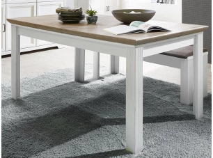 Rozkladací jedálenský stôl Jasmin 160x90 cm, bielená pínia/dub