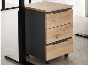 Úložný kontajner sozásuvkami Memphis, dub artisan/grafit