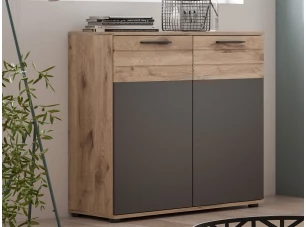 Skrinka Mason 80 cm, dub/šedá