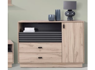 Komoda Almo, 120 cm, dub estana/antracit