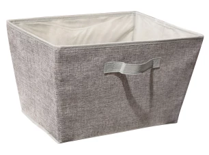 Úložný box 30x30x30 cm, svetlo šedý textil