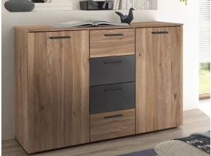 Komoda so zásuvakmi Aschau, dub mauvella/grafit