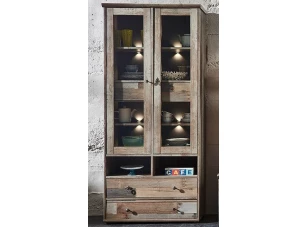 Vysoká vitrína Bonanza, vintage optika