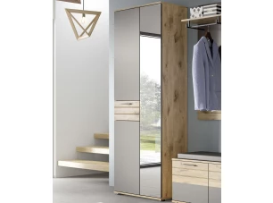 Predsieňová šatníkova skriňa Mason, dub/šedá