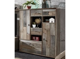 Vysoká komoda Bonanza, vintage optika