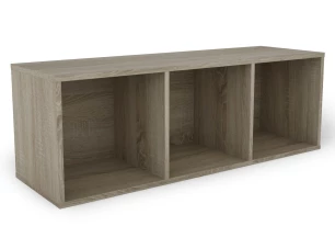 Nástenný regál s 3 priehradkami Jerry, dub sonoma