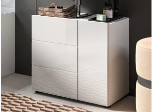 Kúpeľňová skrinka pod umývadlo Vira, 60 cm, biela, lesk