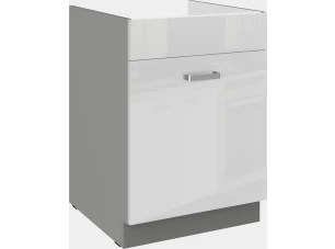 Kuchynská drezová skrinka Bianka 60ZL, 60 cm, biely lesk