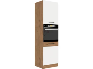 Vysoká kuchynská skriňa pre vstavanú rúru Vigo, dub lancelot/biely lesk,60 cm