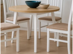 Okrúhly jedálenský stôl Norveg 100 cm, dub artisan/biely