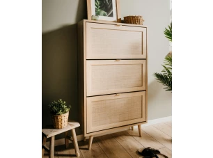 Botník s výklopnými dverami Bali, dub sonoma/výplet