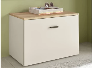 Predsieňová lavica s úložným priestorom Lima, béžový kašmír/dub evoke