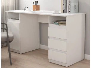 Písaci stôl so 3 zásuvkami Carlos, biely