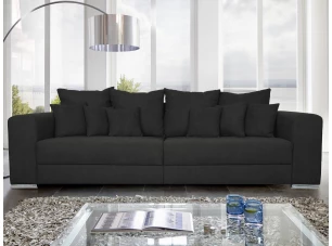 Široká pohovka Rosa, čierna látka