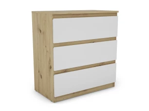 Zásuvková komoda Carlos 75 cm, dub artisan/biela
