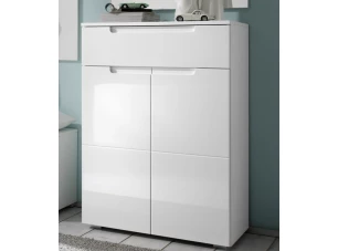 Komoda/botník Spice, lesklá biela