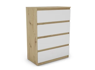 Komoda se 4 zásuvkami Carlos, dub artisan/bílá, 75 cm