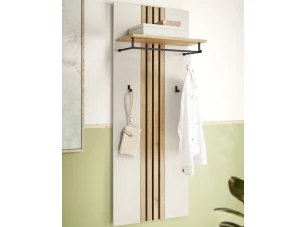 Šatníkový panel s poličkou Lima, béžový kašmír/dub evoke