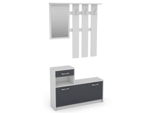 Predsieňová stena Astor, biela/grafit