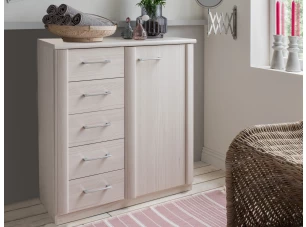 Skrinka so zásuvkami Luxor 93 cm, smrekovec polárny