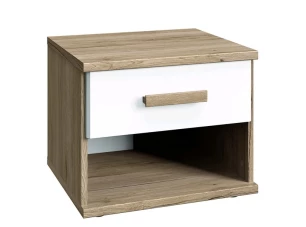 Nočný stolík Cariba, dub san remo/biely
