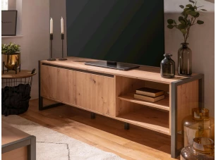 Široká TV skrinka Denver, dub artisan/antracit