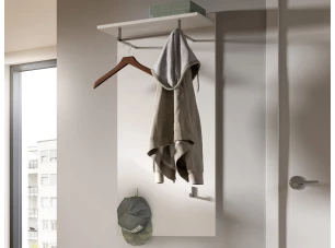 Nástenný šatníkový panel Prego, 55 cm, biely