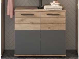 Kúpeľňová skrinka pod umývadlo Mason, dub/šedá