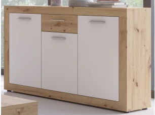 Komoda Brilon, 135 cm, dub artisan/biela