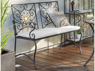 Záhradná lavica Mosaic, čierna/zelená